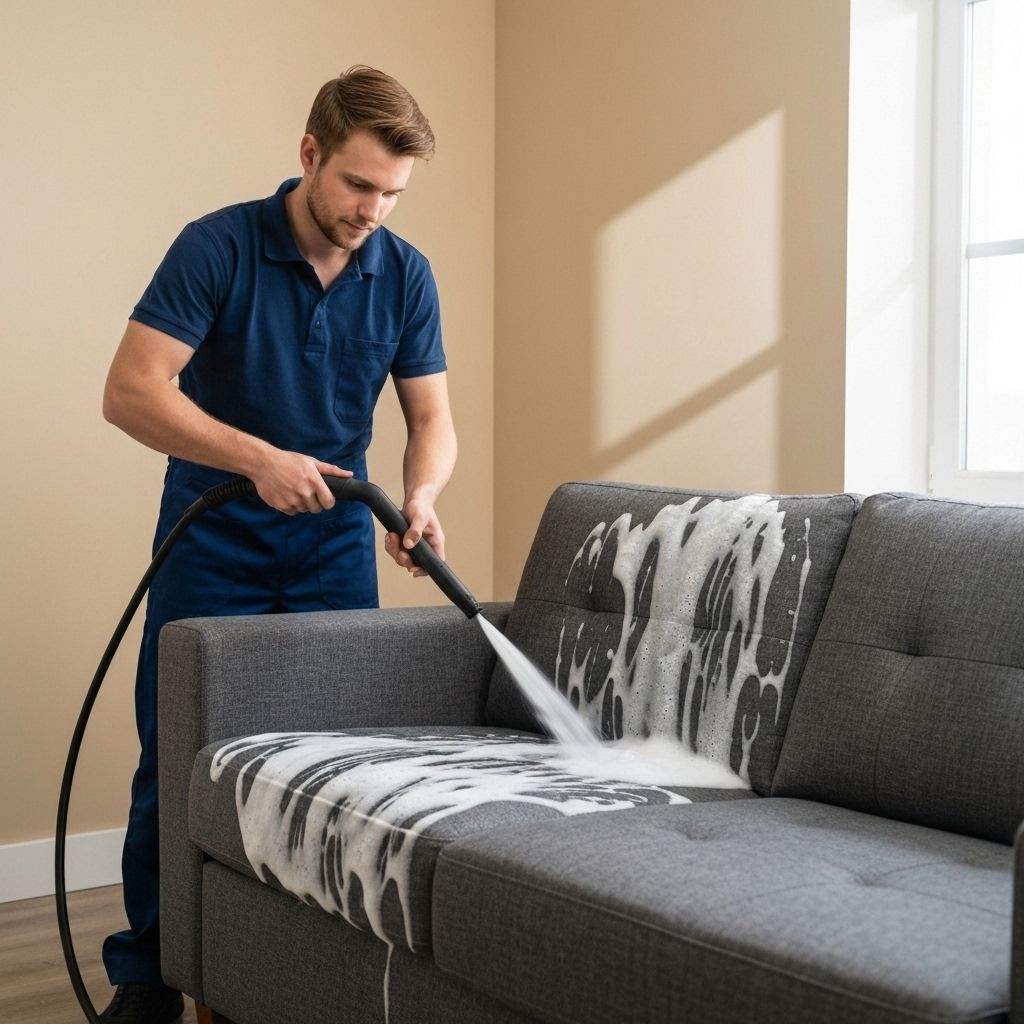 Sofá limpo e renovado